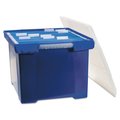 Storex Industries Storex Industries Corporation 61554U01C Plastic File Tote Storage Box; Letter/Legal; Snap-On Lid; Blue/Clear 61554U01C